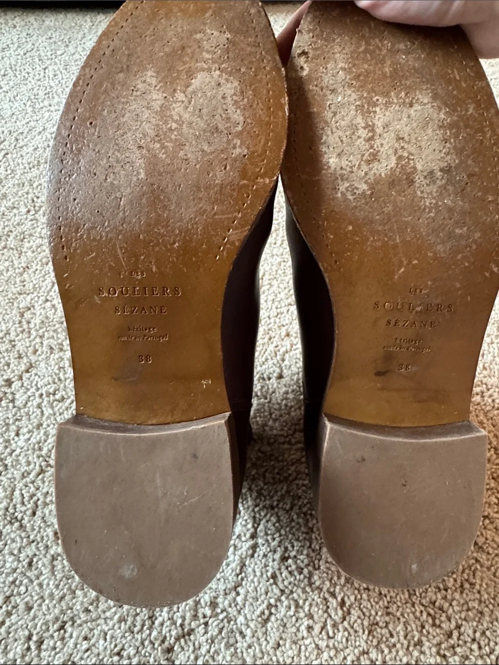 Sezane brown leather chelsea boots